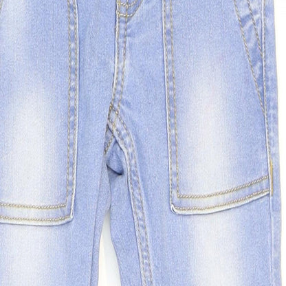 United Colours of Benetton Boys Blue Cotton Skinny Jeans Size XS Regular Button - Washed look 17in inside leg