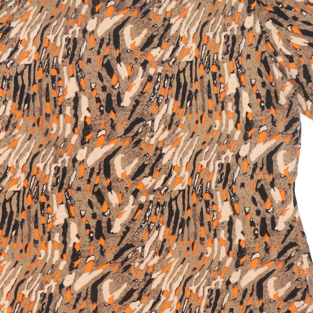 Womens UK Size 14 Isle Brown Basic T-Shirt