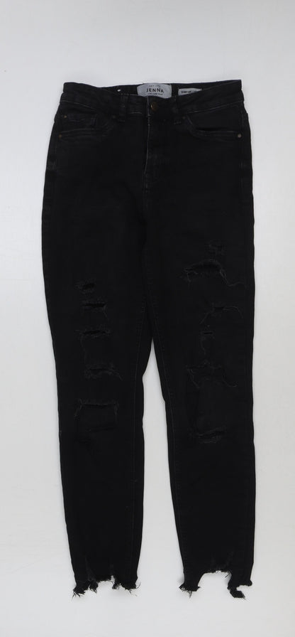 New Look Womens Black Cotton Skinny Jeans Size 8 L25 in Regular Button