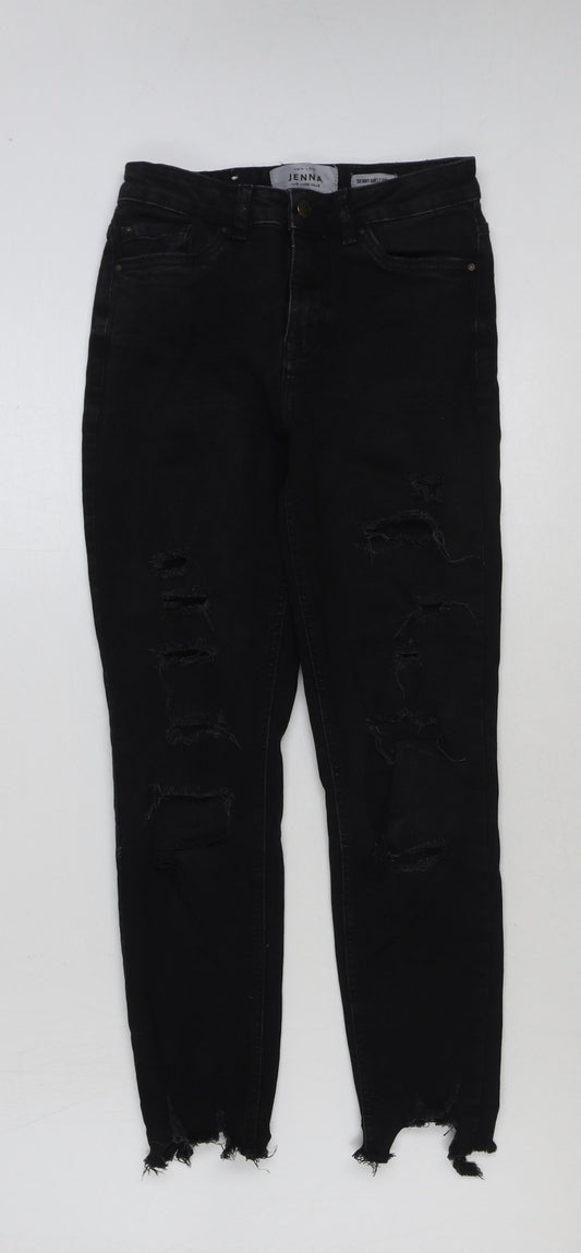 New Look Womens Black Cotton Skinny Jeans Size 8 L25 in Regular Button