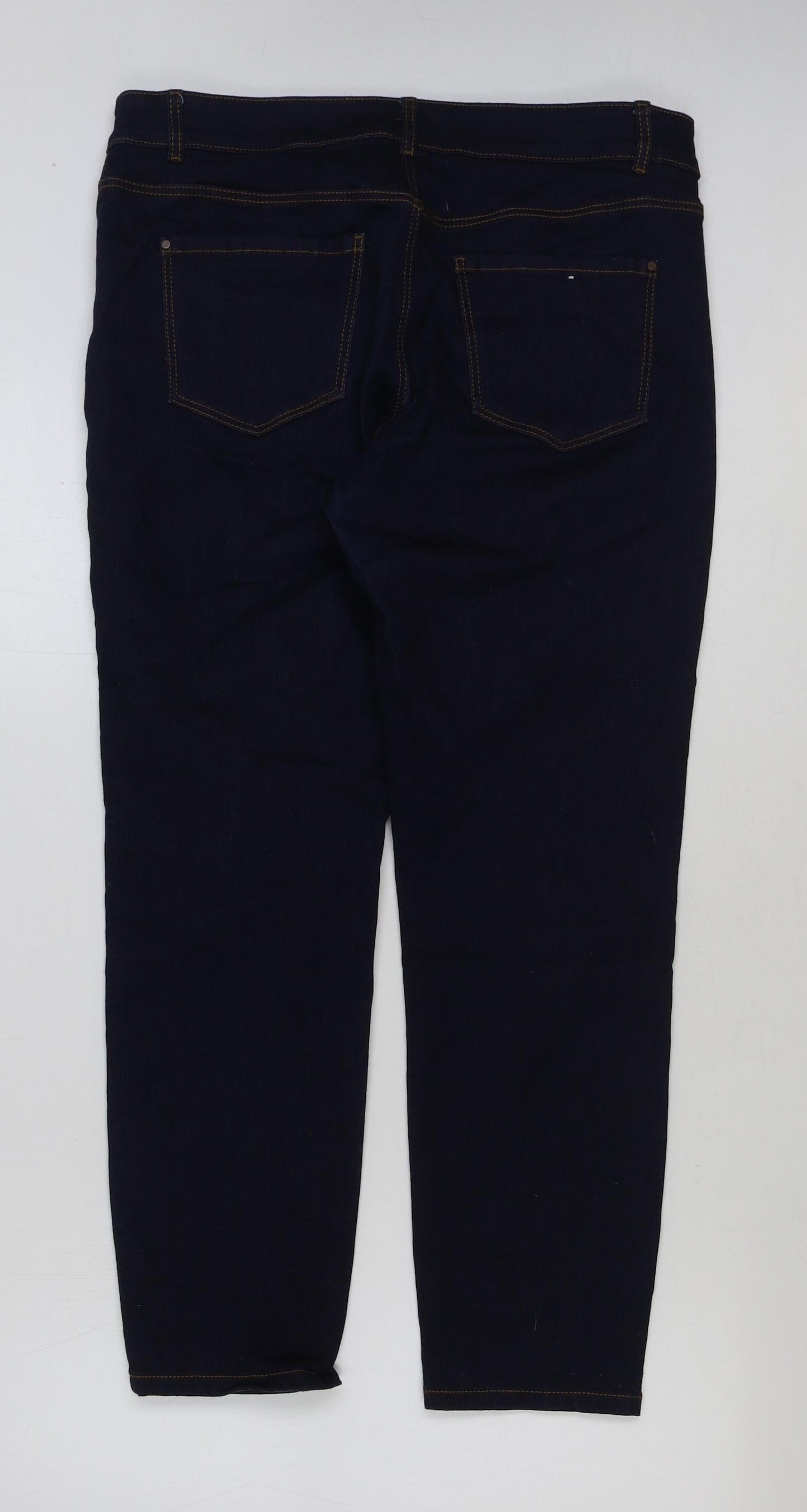 Christian Berg Womens Blue Cotton Skinny Jeans Size 14 L27 in Regular Button