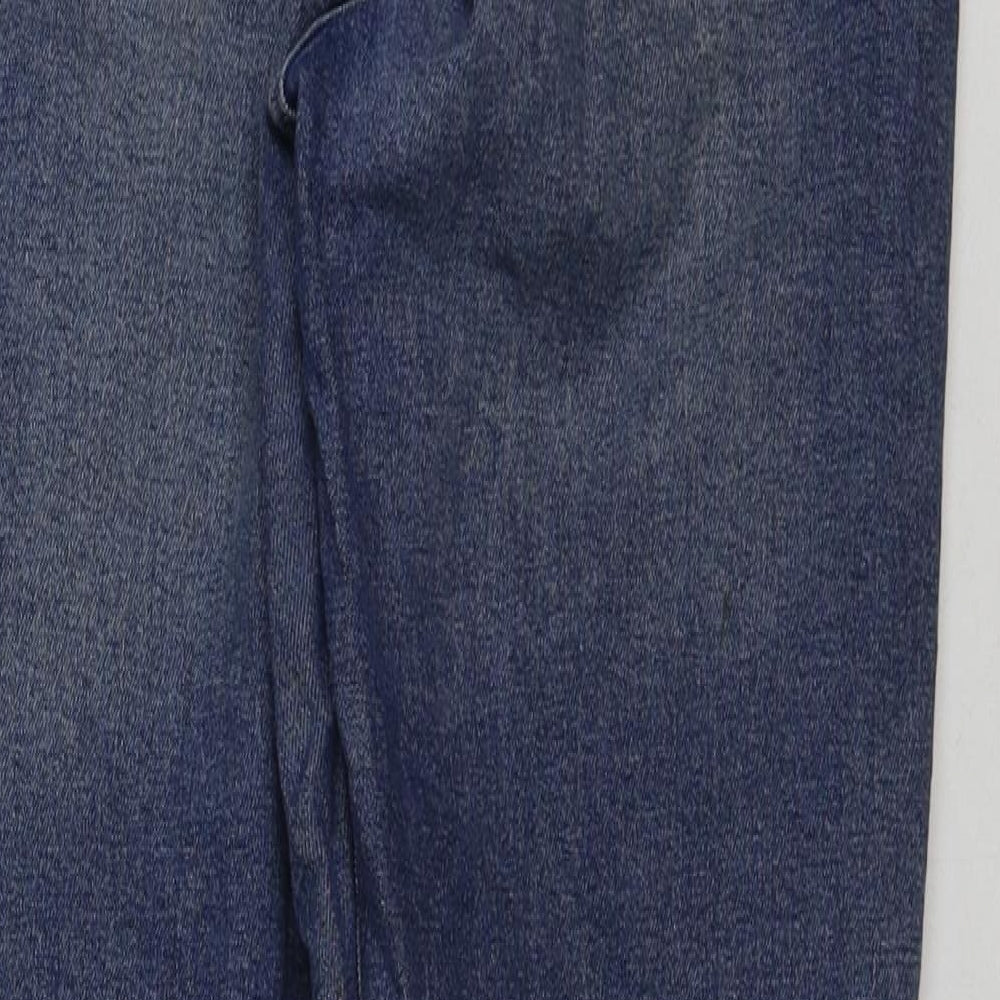 Topshop Womens Blue Cotton Skinny Jeans Size 28 in L30 in Regular Button