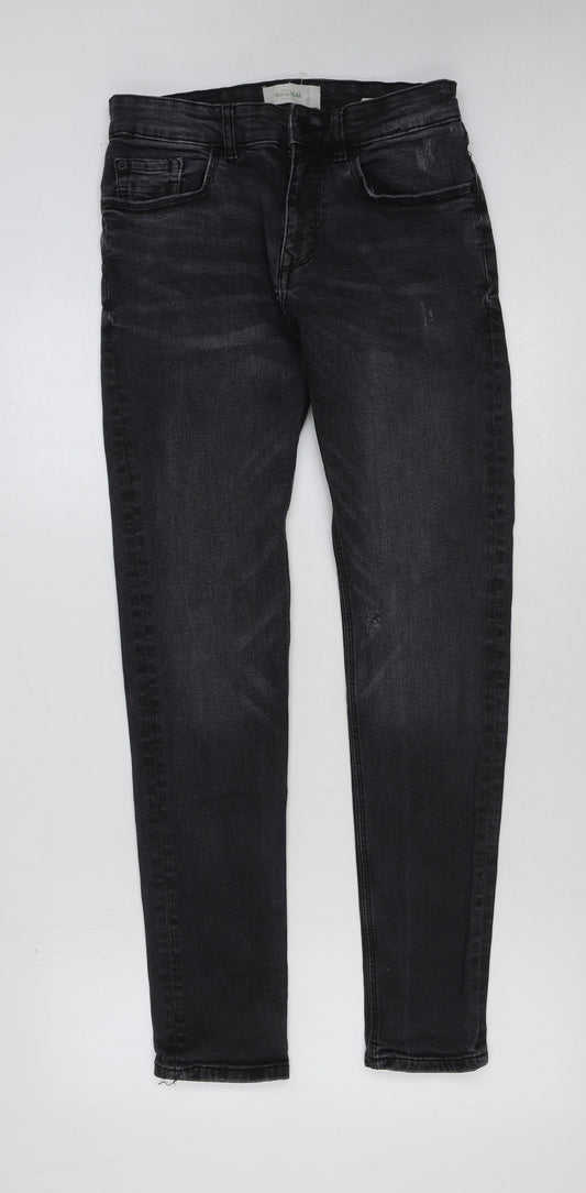 Pull&Bear Womens Black Cotton Skinny Jeans Size 10 L31 in Regular Button