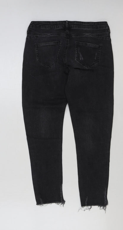 Denim & Co. Womens Grey Cotton Skinny Jeans Size 10 L25 in Regular Button