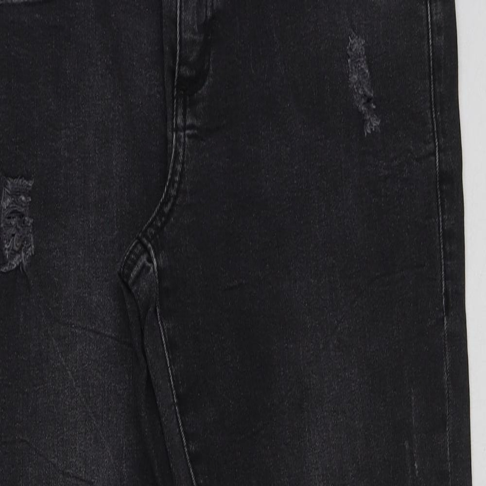 Denim & Co. Womens Grey Cotton Skinny Jeans Size 10 L25 in Regular Button