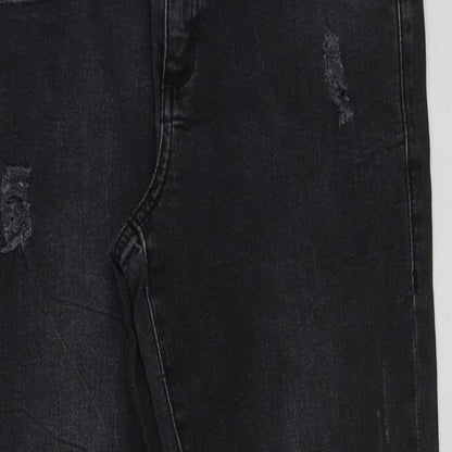 Denim & Co. Womens Grey Cotton Skinny Jeans Size 10 L25 in Regular Button