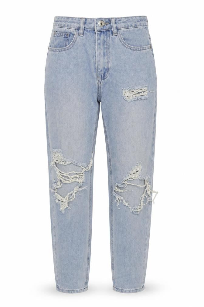 Womens UK Size 4 Missguided Regular Fit Mom Blue Jeans