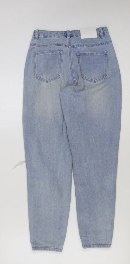 Missguided Womens Blue Cotton Mom Jeans Size 4 L28 in Regular Button