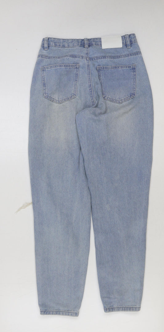 Missguided Womens Blue Cotton Mom Jeans Size 4 L28 in Regular Button