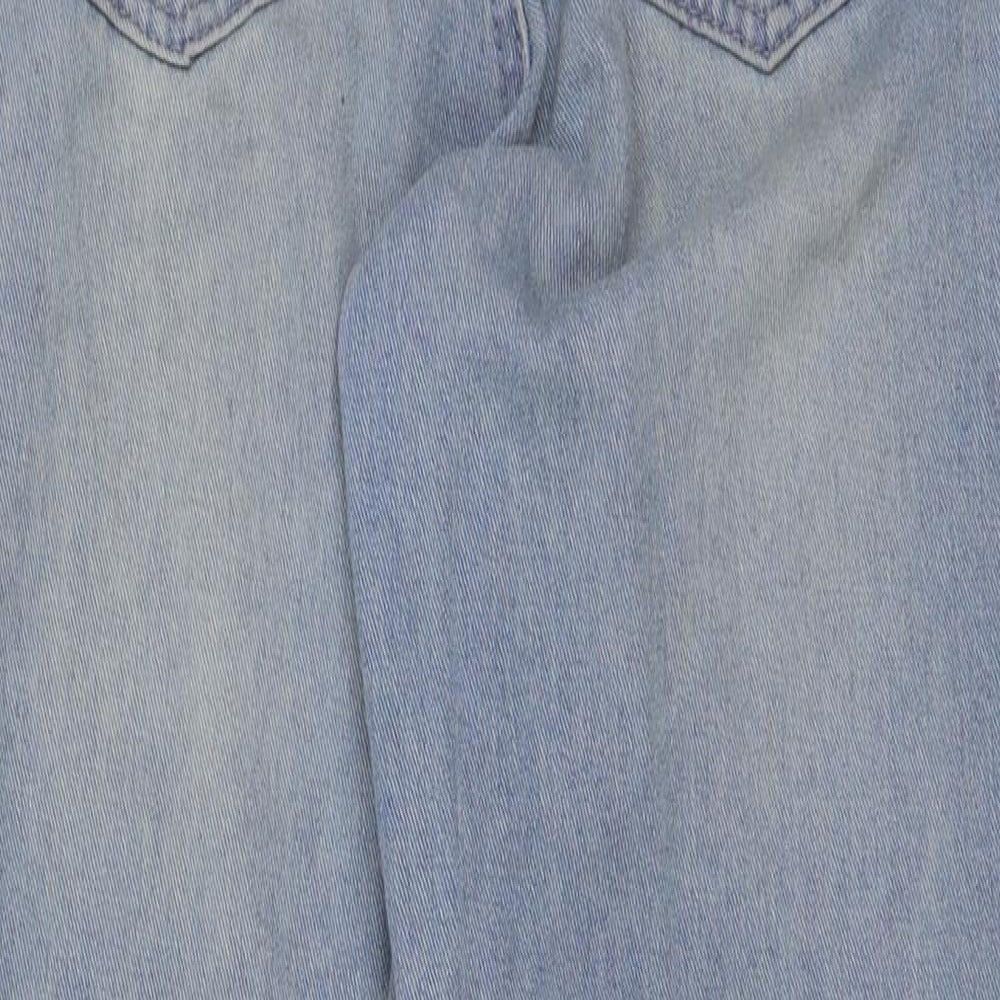 Missguided Womens Blue Cotton Mom Jeans Size 4 L28 in Regular Button