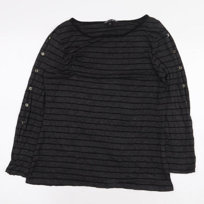 Womens UK Size M Cable & Gauge Grey Basic T-Shirt