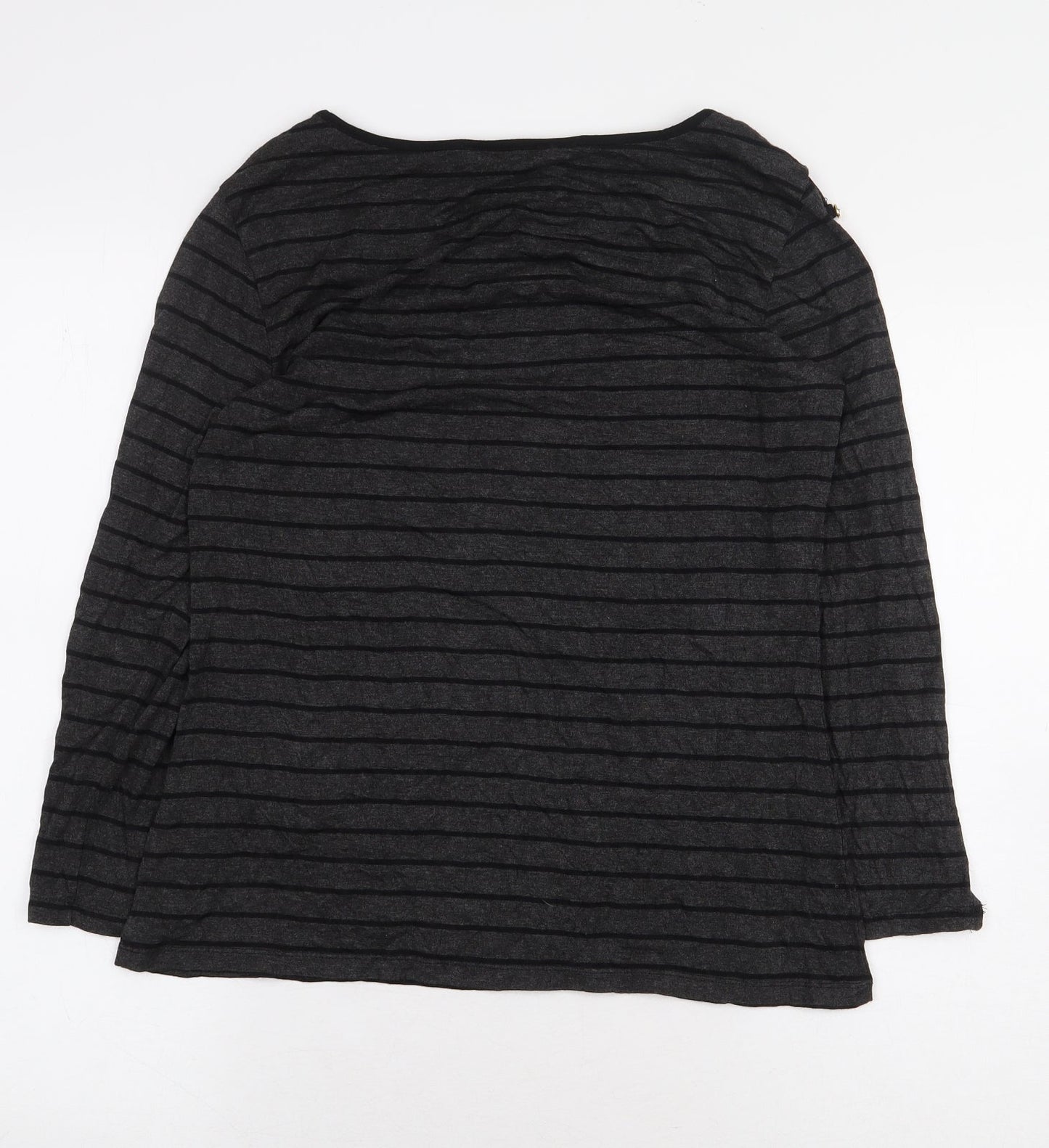 Womens UK Size M Cable & Gauge Grey Basic T-Shirt
