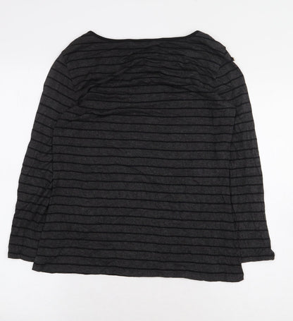 Womens UK Size M Cable & Gauge Grey Basic T-Shirt