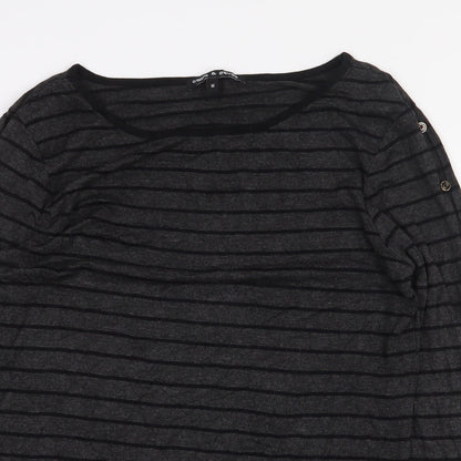 Womens UK Size M Cable & Gauge Grey Basic T-Shirt