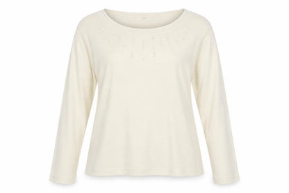 Preworn Womens Yellow Cotton Pullover Sweatshirt Size XL Pullover - Pearl Detail