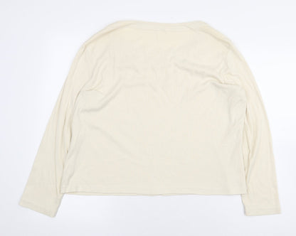 Preworn Womens Yellow Cotton Pullover Sweatshirt Size XL Pullover - Pearl Detail