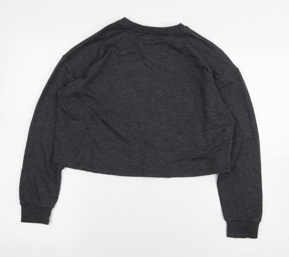 George Girls Grey Cotton Pullover Sweatshirt Size 11-12 Years Pullover - Butterfly