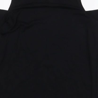 Atmosphere Womens Black Polyester Basic T-Shirt Size 10 Round Neck - Cold Shoulder