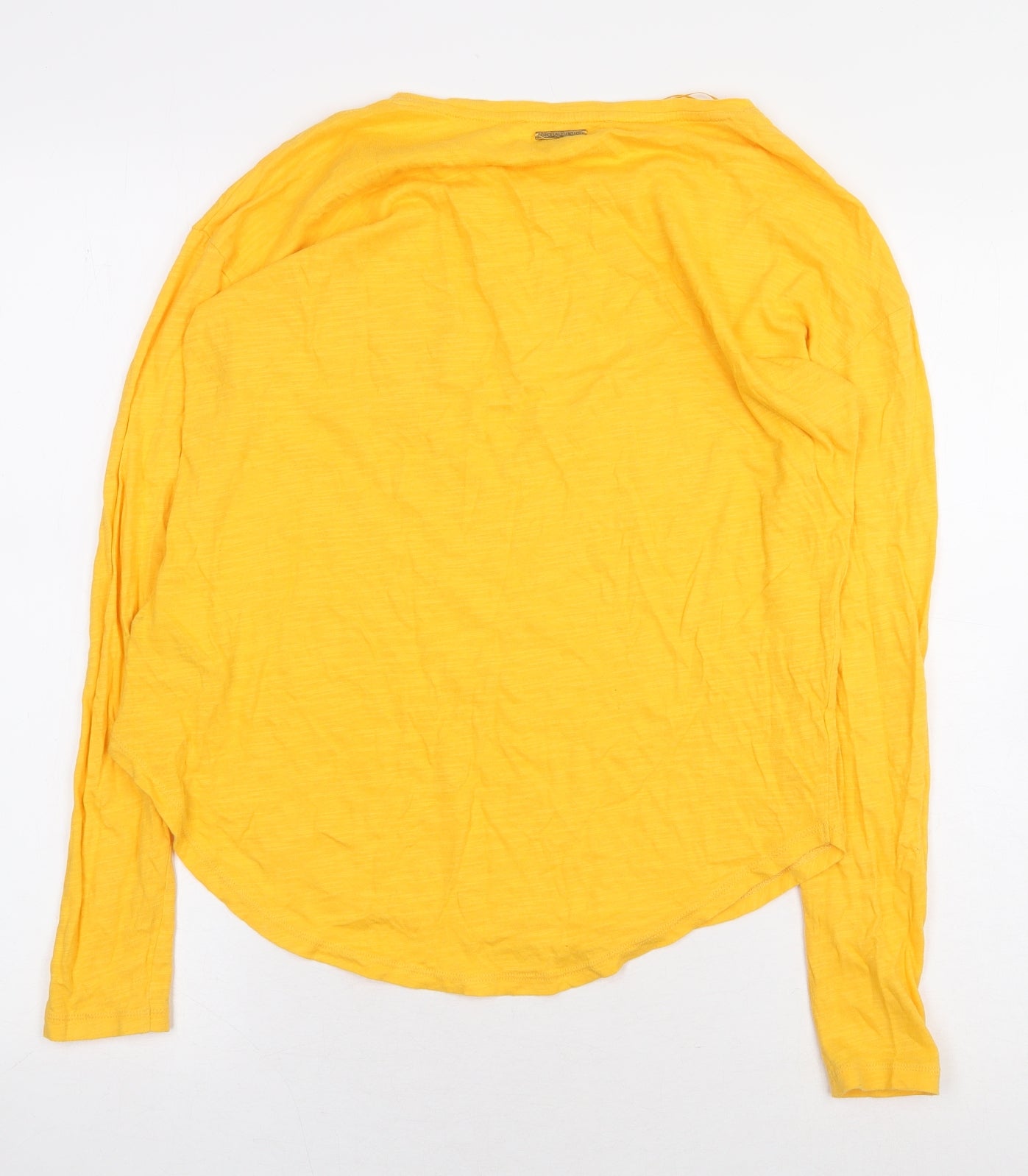 Micheal Kors Womens Yellow 100% Cotton Basic T-Shirt Size 2XS Boat Neck