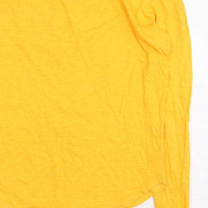 Micheal Kors Womens Yellow 100% Cotton Basic T-Shirt Size 2XS Boat Neck