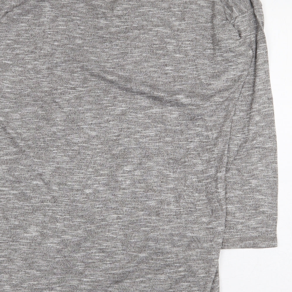 Papaya Womens Grey Viscose Basic T-Shirt Size 10 V-Neck