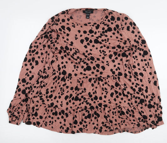 Womens UK Size 10 New Look Pink Basic Blouse