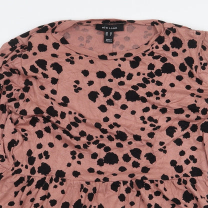 Womens UK Size 10 New Look Pink Basic Blouse