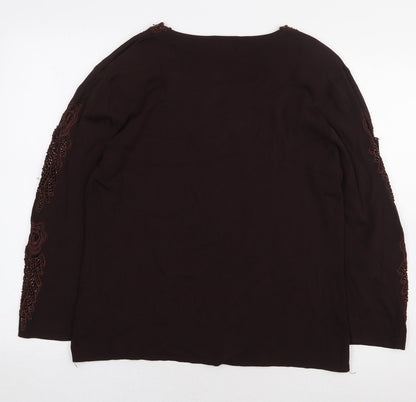 Womens UK Size M Roman Originals Brown Basic Blouse