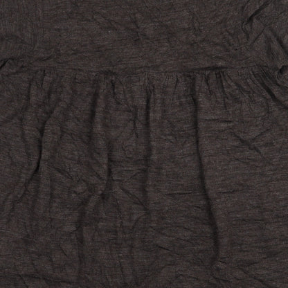 Ethel Austin Womens Brown Acrylic Basic Blouse Size 12 V-Neck