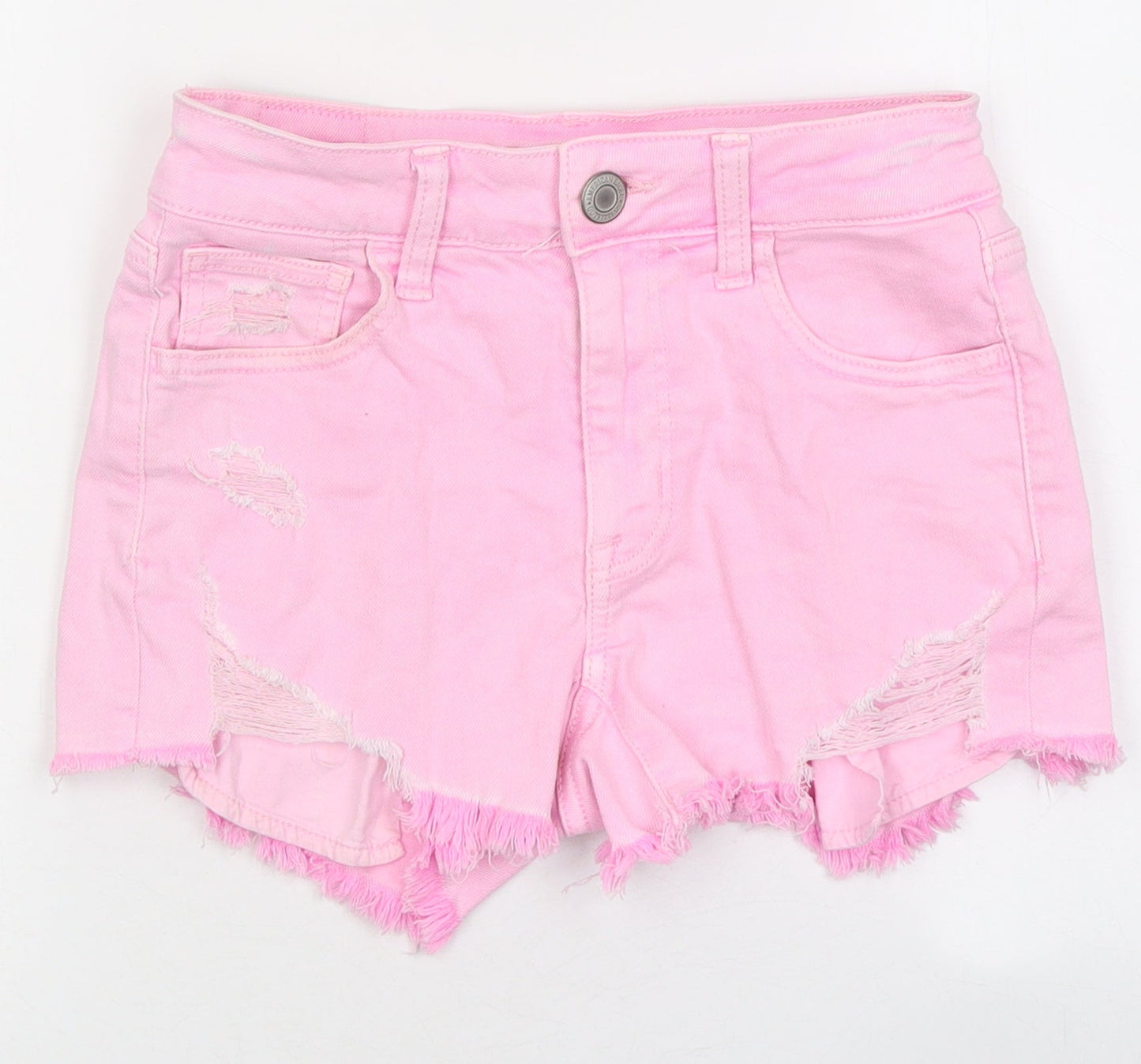 American Outfitters Womens Pink 100% Cotton Hot Pants Shorts Size 4 L10 in Regular Zip