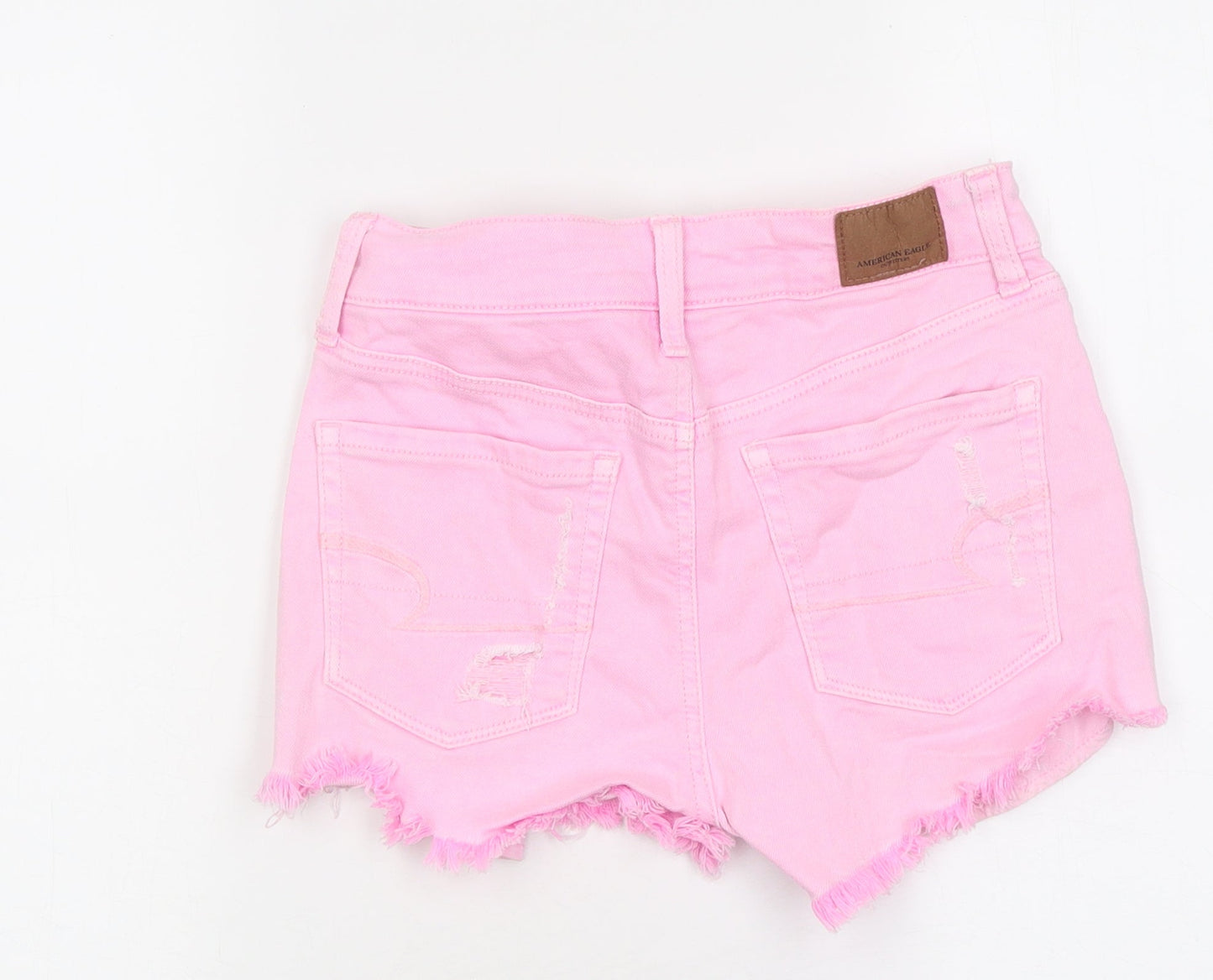 American Outfitters Womens Pink 100% Cotton Hot Pants Shorts Size 4 L10 in Regular Zip