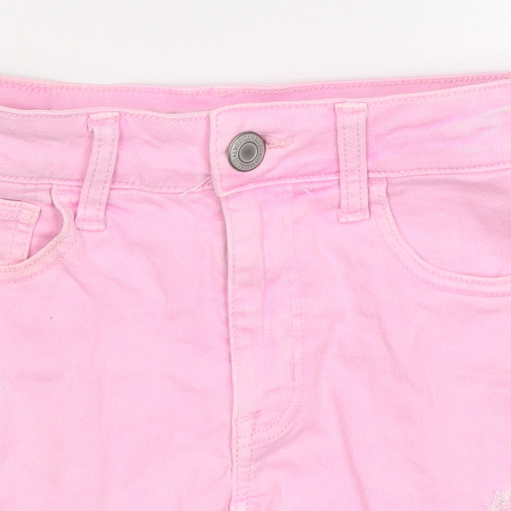 American Outfitters Womens Pink 100% Cotton Hot Pants Shorts Size 4 L10 in Regular Zip