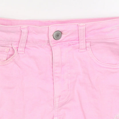 American Outfitters Womens Pink 100% Cotton Hot Pants Shorts Size 4 L10 in Regular Zip