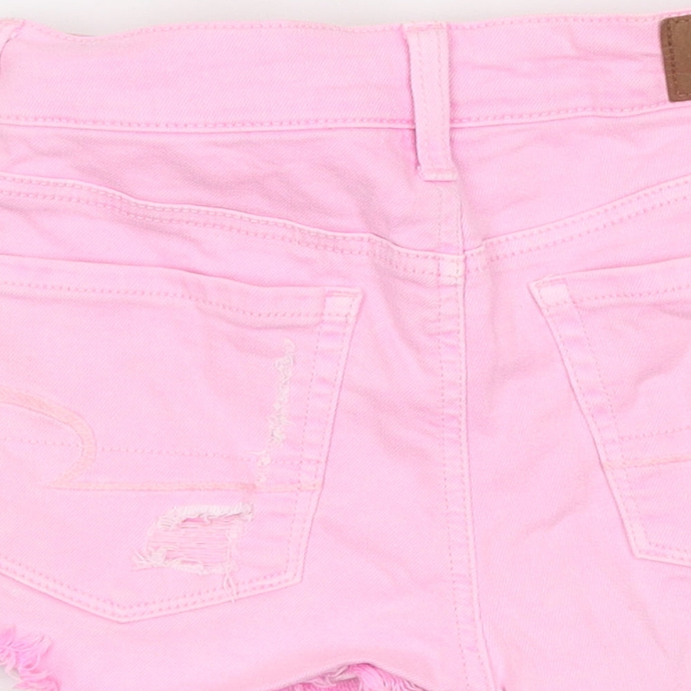 American Outfitters Womens Pink 100% Cotton Hot Pants Shorts Size 4 L10 in Regular Zip