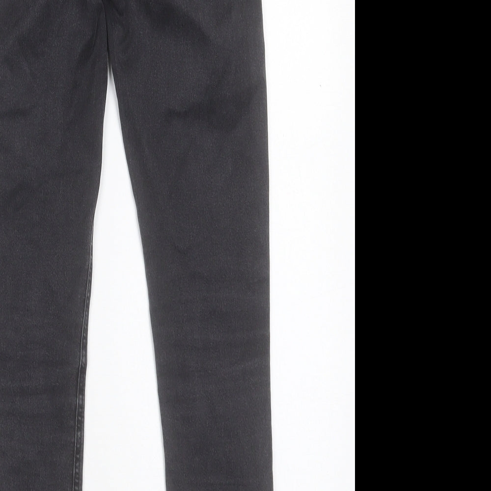Marks and Spencer Girls Black Cotton Skinny Jeans Size 9 Years Regular Button