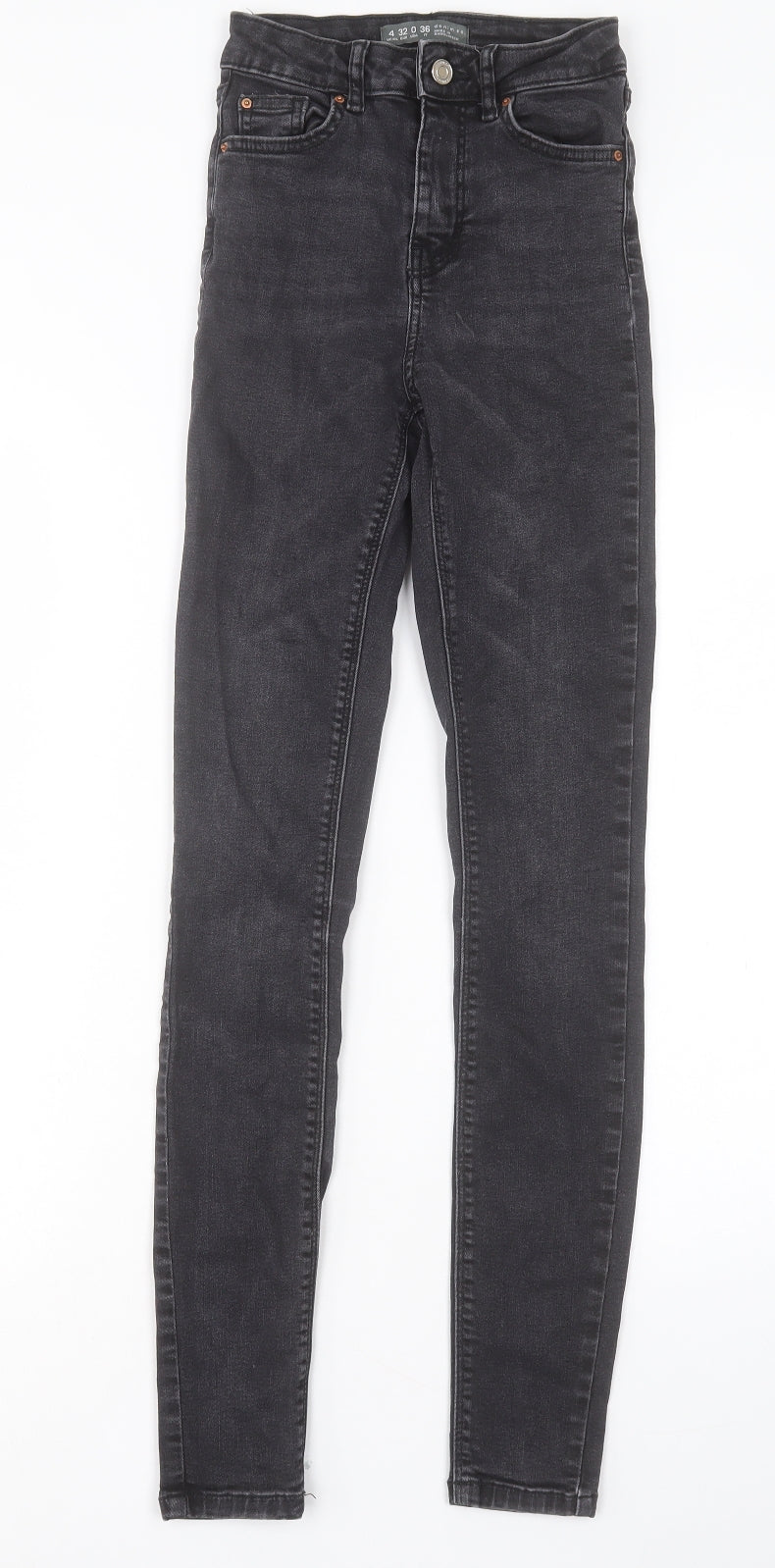 Denim & Co. Womens Black Cotton Skinny Jeans Size 4 L29 in Regular Button