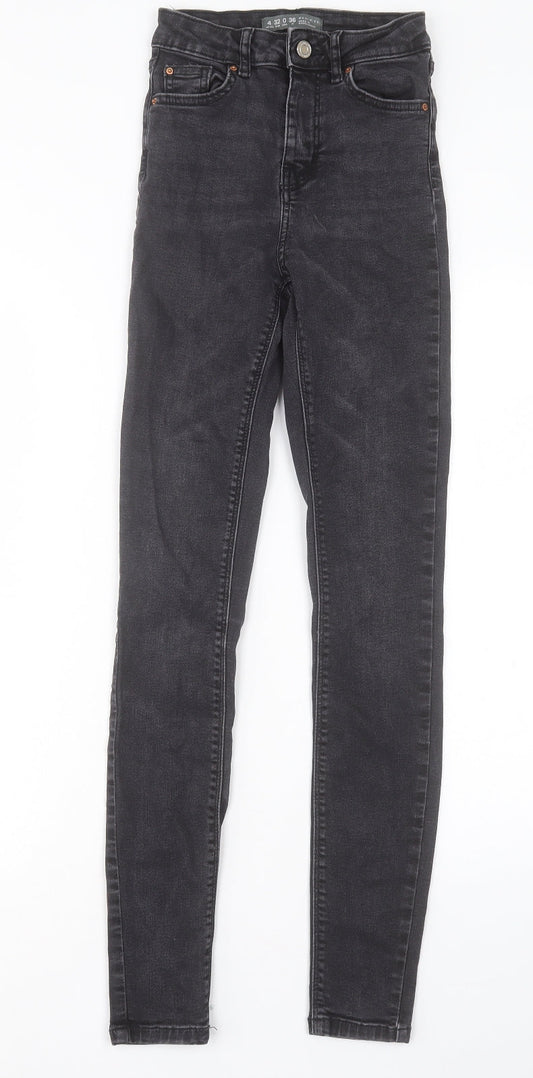 Denim & Co. Womens Black Cotton Skinny Jeans Size 4 L29 in Regular Button