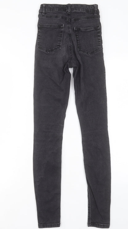 Denim & Co. Womens Black Cotton Skinny Jeans Size 4 L29 in Regular Button