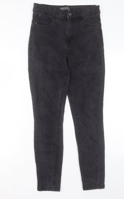 Denim & Co. Womens Black Cotton Skinny Jeans Size 10 L27 in Regular Button