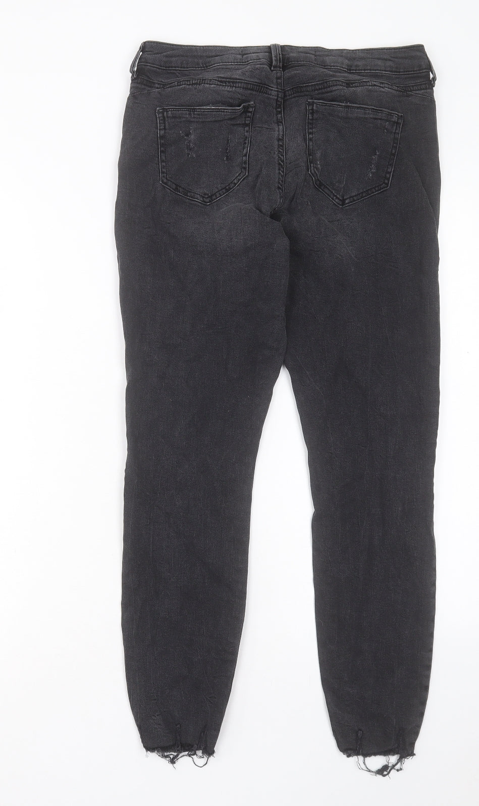 Denim & Co. Womens Black Cotton Skinny Jeans Size 12 L26 in Regular Button