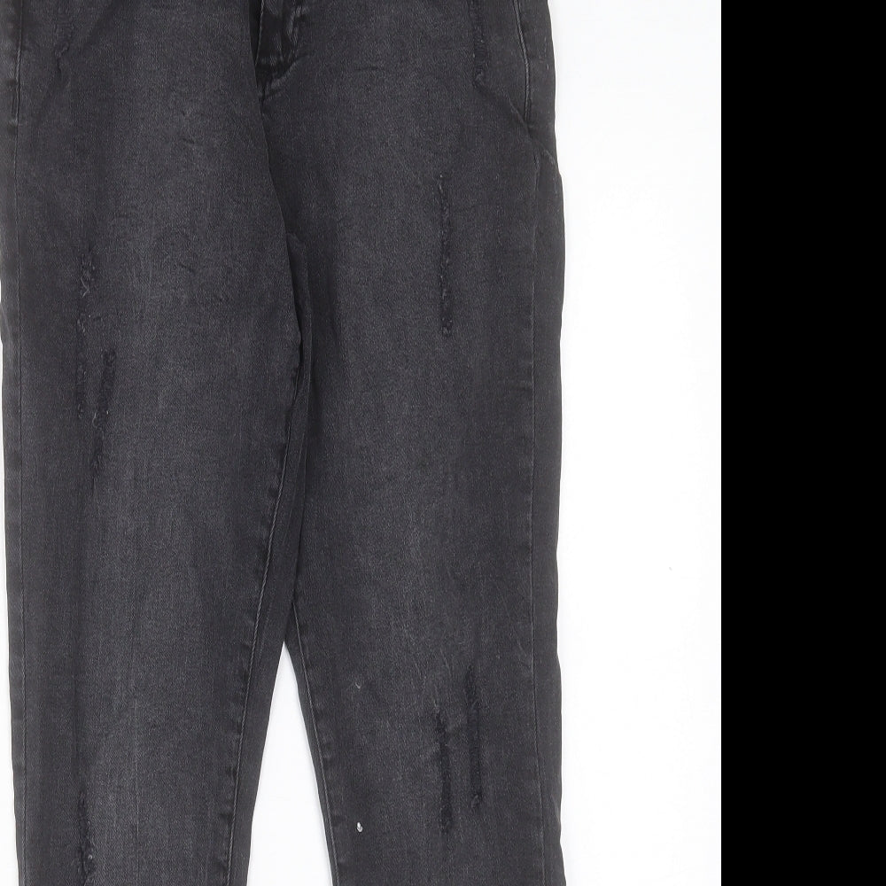 Denim & Co. Womens Black Cotton Skinny Jeans Size 12 L26 in Regular Button