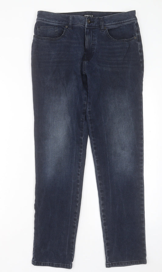 TU Womens Blue Cotton Skinny Jeans Size 32 in L32 in Regular Button