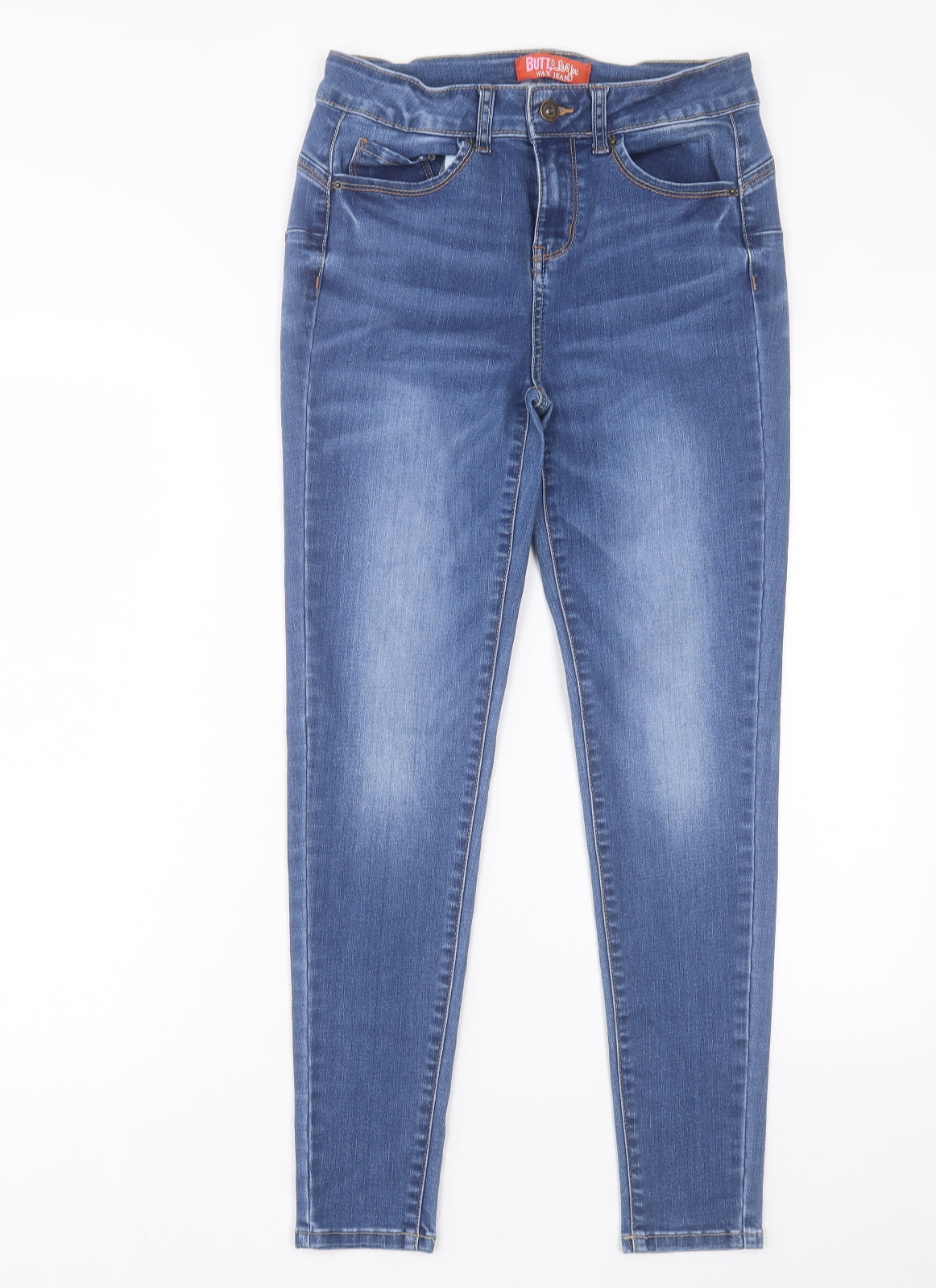 Womens UK Size M WAX JEAN Regular Fit Skinny Blue Jeans