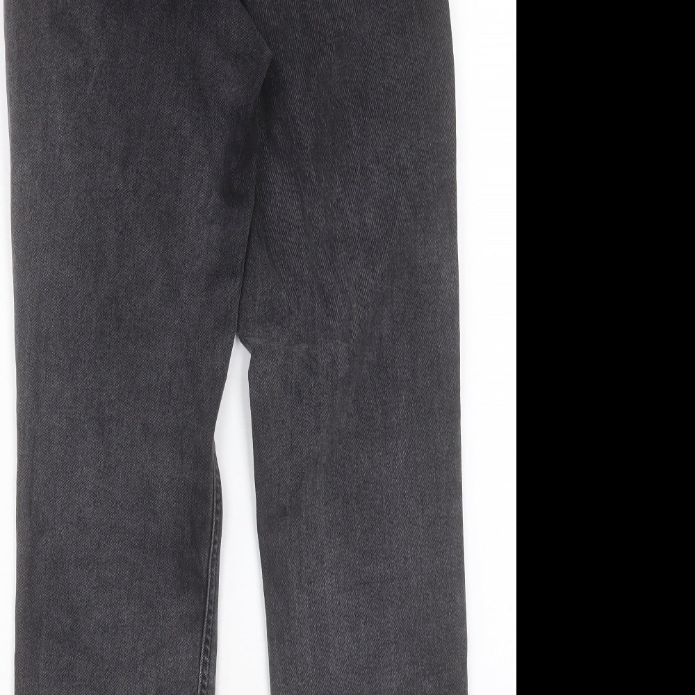 ASOS Womens Black Cotton Straight Jeans Size 26 in L32 in Regular Button