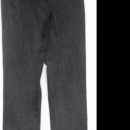 ASOS Womens Black Cotton Straight Jeans Size 26 in L32 in Regular Button