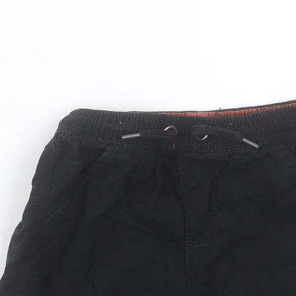 George Boys Black Cotton Bermuda Shorts Size 4-5 Years Regular Drawstring