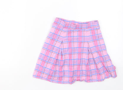 F&F Womens Pink Plaid Cotton A-Line Skirt