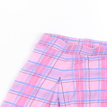 F&F Womens Pink Plaid Cotton A-Line Skirt