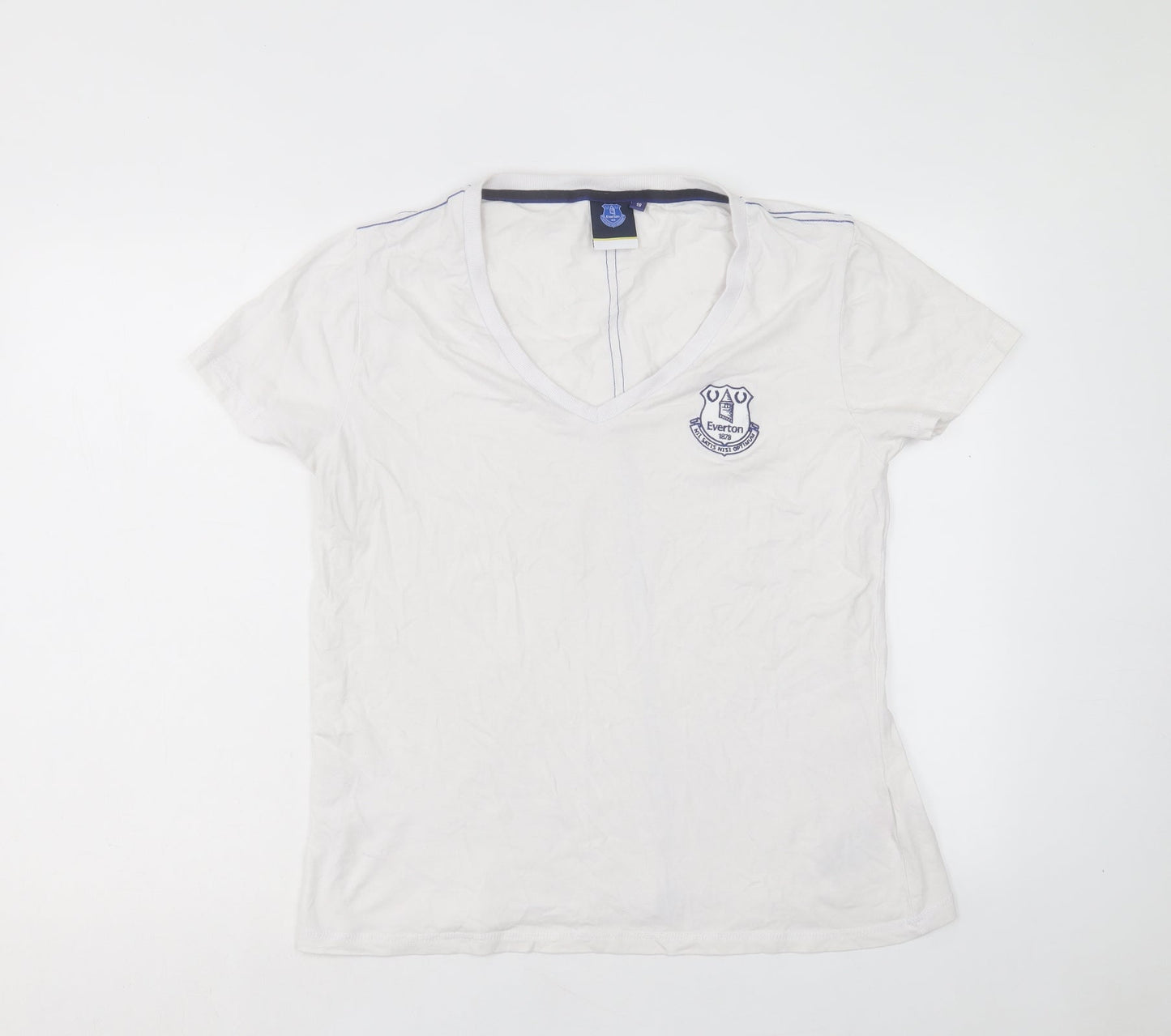 Fanatics Womens White Cotton Basic T-Shirt Size 18 V-Neck - Everton FC