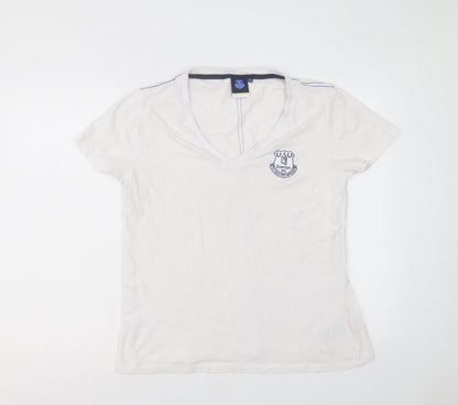 Fanatics Womens White Cotton Basic T-Shirt Size 18 V-Neck - Everton FC